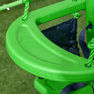 Columpio para Niños de 6-36 Meses para Jardín y Sala de Estar en Acero y PE con Asiento y Arnés de Seguridad, 122X146X122 Cm, Verde