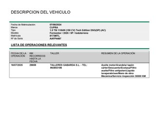 CUPRA Formentor 1.5 TSI Tech Edition DSG 110 kW (150 CV)