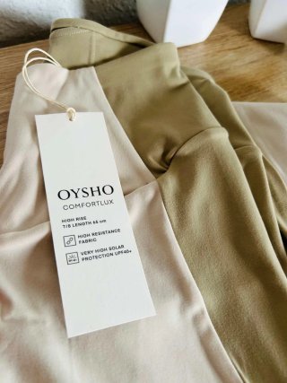 Mayas deportivas Oysho beige y verde oliva