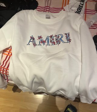 Sudadera Amiri Blanca con Diseño Floral