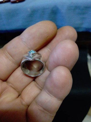 Anillo Plata Antigua Aguamarina