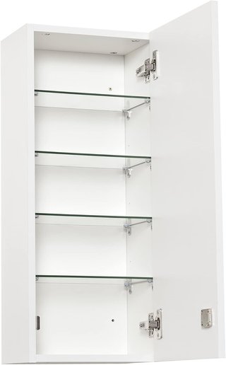 Armario de Medicamentos de Pared con Cerradura, 5 Estantes y Estantes Ajustables, de Madera y Vidrio, Blanco, 30X20X70Cm