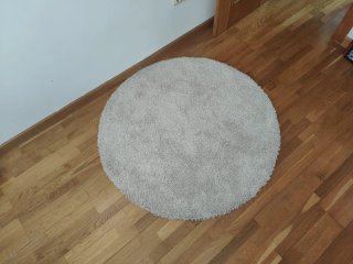 Alfombra redonda beige 140x140cm