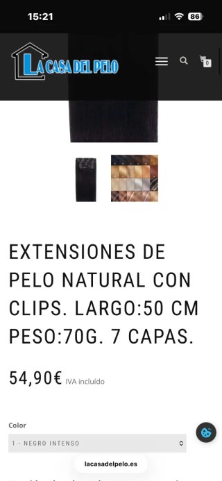 Extensiones de pelo negro con clips