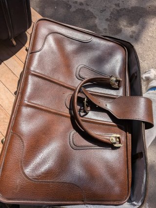Lotto 3 Pezzi Vintage Pelle Vera: Valigia 24 Ore