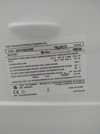 Piezas Frigorífico Balay 3KF17661