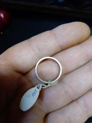 Anillo Plata Antigua con Banda Verde