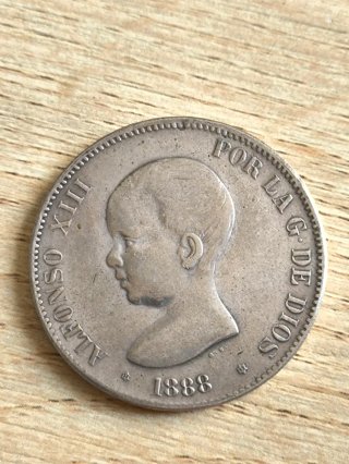Moneda Alfonso XIII 1888 P°G M *18*88
