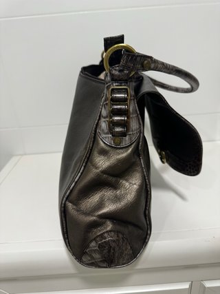 Bolso Petusco Marrón y Plateado