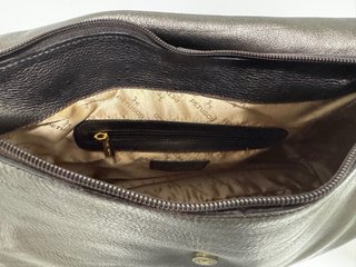 Bolso Petusco Marrón y Plateado