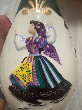 Botella Cerámica Vintage Decorada