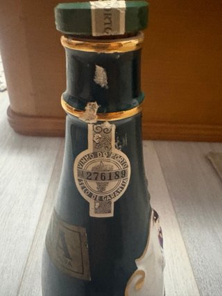Botella Cerámica Vintage Decorada