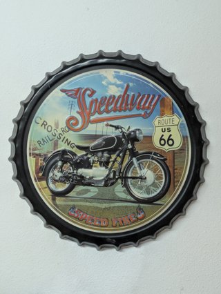 Chapa Decorativa Metal Speedway Route 66