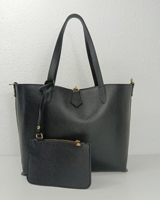 Bolso Tote Negro Cuero Genuino Trabajo Laptop 15.6