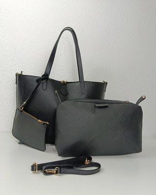 Bolso Tote Negro Cuero Genuino Trabajo Laptop 15.6