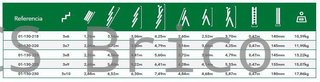 Escalera Aluminio 3x8 - 2,32+2,32+2,32 M - 54-60-54x25mm