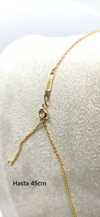 Collar Letra A Plata Baño Oro Circonita