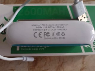Batería Portátil 2600mAh