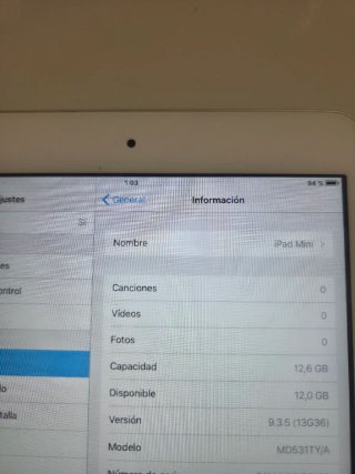 Apple iPad Mini A1432 Plata/Blanco