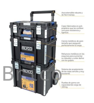 Conjunto Modular 3 Cajas Herramientas Alyco 129620