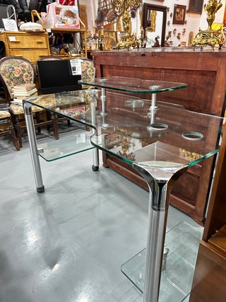 Escritorio de Cristal y Acero cromado