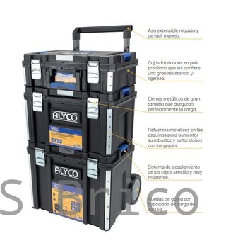Conjunto Modular 3 Cajas Herramientas Alyco 129620