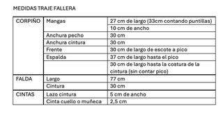 Traje de Fallera Niña Completo (7-8-9 años)