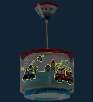 Lámpara Infantil Techo Policía y Bomberos