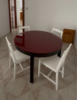 cristal rojo para mesa de comedor 115cm
