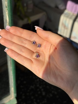 Conjunto Plata Flor Amatista