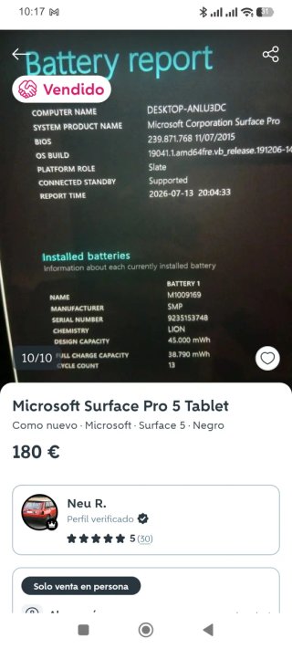 Microsoft Surface Pro 5 Argento 8 GB 256 GB