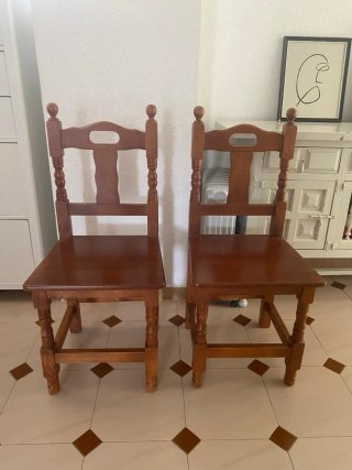 Conjunto 4 Sillas Madera Provenzal