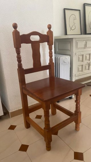 Conjunto 4 Sillas Madera Provenzal