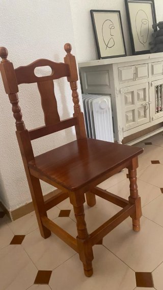Conjunto 4 Sillas Madera Provenzal