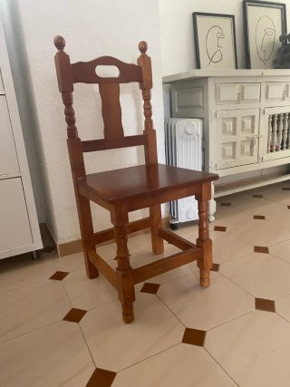 Conjunto 4 Sillas Madera Provenzal