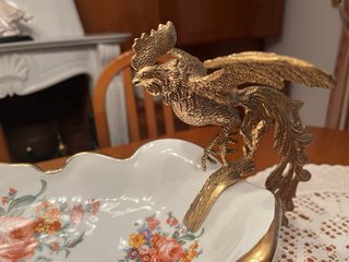 Centro de mesa vintage de porcelana y metal