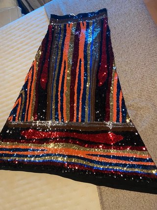 Falda Larga Zara Lentejuelas Talla Única