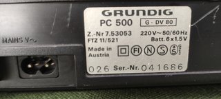 Grundig Party Center 500 radio AmFm OK cassette KO