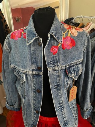 Cazadora Levi's Customizada Frida Kahlo Única