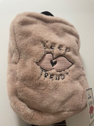 Mochila peluche rosa palo Keep