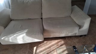 Sofá 3 Plazas Beige con Asientos Deslizables