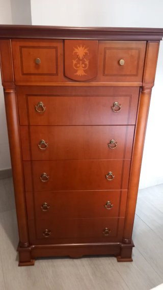 Armario y cómoda madera maciza cerezo