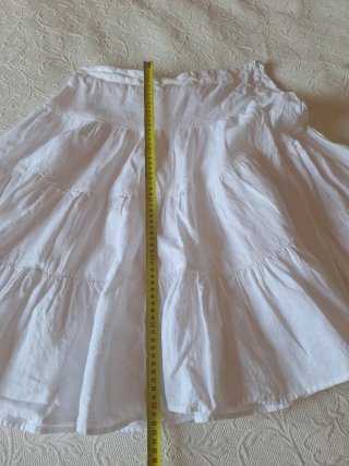 Falda Zara Lino Blanca Talla M