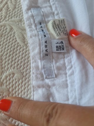 Falda Zara Lino Blanca Talla M