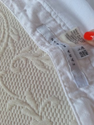 Falda Zara Lino Blanca Talla M