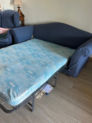 Sofá Cama Azul Tela