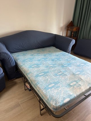 Sofá Cama Azul Tela