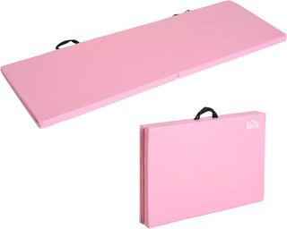Colchoneta de Gimnasia Plegable, Esterilla de Fitness Gruesa de 5 Cm y Antideslizante, Tapete de Gimnasio Ahorra Espacio para Yoga y Pilates, 180X60 Cm, Rosa