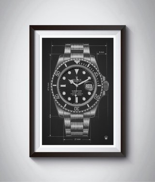 Poster Orologio Rolex Submariner Decorazione per la Casa