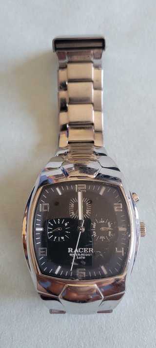 Reloj Cronógrafo RACER Acero Caballero Negro